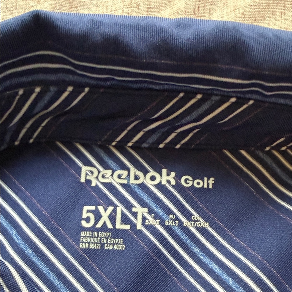 Reebok Navy and White Striped Casual Shirt - Picture 2 of 2